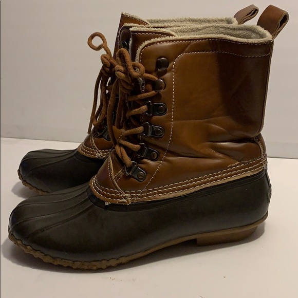 Esprit brown black fur lined duck boots size 8M